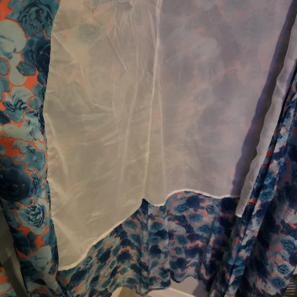 Caribbean Queen Blue Floral Swim Kimono Coverup - Picture 3 of 7